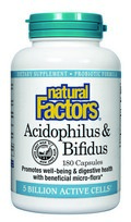 Natural Factors Acidophilus & Bifidus is a powerful probiotic.This synergistic combination supports intestinal tract health and contains goat milk, an excellent growth factor for beneficial micro-flora..