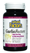 GarlicFactors odor controlled enteric coated tablets are formulated for maximum bioavailability, by delaying the breakdown of Allicin (a key healthful* garlic compound) until the tablet reaches the small intestine..