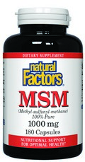 Methyl-sulfonyl-methane or MSM, as it is commonly named, is a naturally occurring substance.  MSM provides the body with a bioavailable form of organic sulfur, important in forming healthy connective tissue for joints and muscles. MSM supports the manufacture of collagen for healthy skin, hair and nails..
