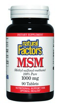 Methyl-sulfonyl-methane (MSM) is a naturally occurring substance supporting connective tissue for healthy joints and muscles. MSM is required in the making of collagen for healthy skin, hair and nails..