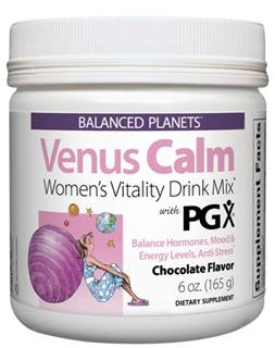 Venus Calm is a delicious chocolate drink mix specifically formulated for women to promote vitality, balance hormones and sustain energy while maintaining a sense of calm..