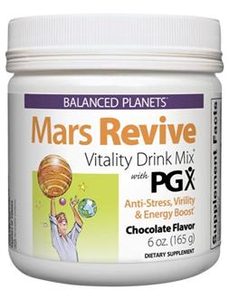 Mars Revive is an anti-stress formula for men in a delicious chocolate drink mix that supports virility and helps sustain energy and vitality..