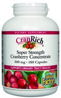 CranRich capsules are formulated with CranRich cranberry concentrate (100% fruit) effective in preventing and treating urinary tract infections. Unique antibacterial health promoting compounds..