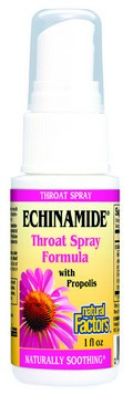 Echinamide? products are created, only by Natural Factors. This spray contains EchinamideÃÂÃÂÃÂÃÂÃÂÃÂÃÂÃÂ® echinacea extract and antibacterial propolis and other herbs to soothe the throat and freshen breath. Helps to calm a ticklish, scratchy throat and improve breath..