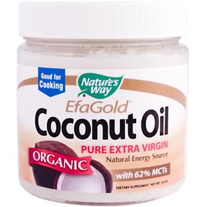 EfaGold Coconut Oil contains 62% MCTs - medium chain 'good fats' the body uses to produce energy..