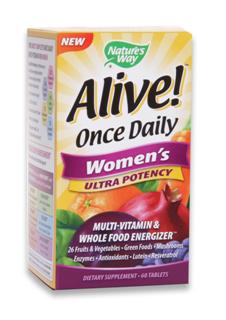 New Alive! Once Daily Women's Multi Ultra Potency.  The most nutritionally diverse once daily formula..