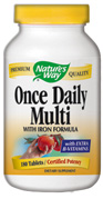 Once Daily Multivitamin with Iron and Vitamin B12.