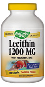 Lecithin 1200 mg contains phosphatidyl choline and phosphatidyl inositol.