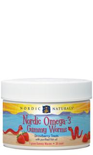 Nordic Omega-3 Gummy Worms (30 pcs- Strawberry).