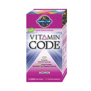 Vitamin Code Womens Formula is a comprehensive multi-vitamin with RAW Food-Created Nutrients. Select nutrients are chosen to support breast health with added vitamins D and E, the reproductive system with folic acid, calcium, magnesium and zinc, bone strength with appropriate amounts of vitamins A, C, D, calcium, magnesium and zinc. Vitamin Code Womens Formula is the ultimate formulation for women..