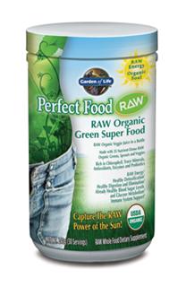 Perfect Food RAW is RAW, whole food nutrition providing naturally occurring antioxidants, enzymes, amino acids, essential fatty acids, and dozens of phytonutrients. Bursting with prebiotics, probiotics, and enzymes to support healthy digestion and nutrient absorption,Â Perfect Food RAW is the convenient and sensible way to get your veggie juice every day..