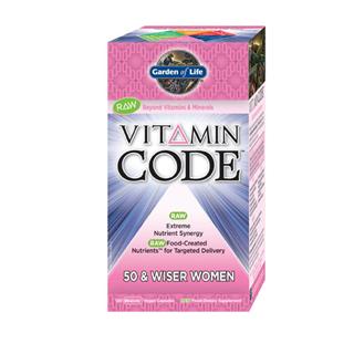 Vitamin Code 50 & Wiser WomenÃÂÃÂs Formula is a comprehensive multi-vitamin with RAW Food-Created Nutrients offering an extreme synergistic blend of vitamins and minerals for extraordinary health and vitality. Providing select nutrients to support breast health with added vitamins D and E,  bone strength with vitamins A, C, D, calcium, magnesium and zinc, and cardiovascular support by adding vitamin B complex and vitamins C and E, Vitamin Code 50 & Wiser WomenÃÂÃÂs formulation delivers the appropriate nutrients to support these key health areas..