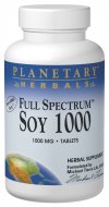 Soy contains large amounts of a unique class of compounds known as isoflavones. Epidemiological research in Asia shows that a diet rich in soy isoflavones has significant health-supporting benefits, especially for women. Planetary Herbals Full SpectrumÂ Soy 1000 delivers a daily dose of soy isoflavones that is equivalent to the amount of consumed in a traditional Japanese diet..