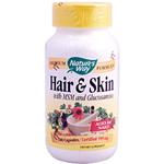 Nature's Way Hair and Skin is a product used to support the hair, nails and skin through the use of MSM, Compound Enzymes, herbs and other ingredeints.