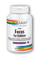 Solaray Focus for Children & Kids (60 Tabs) is a specially designed brain support product for children.