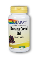 Useful in treating a malady of conditions, Solaray Borage Seed Oil contains high levels of gamma linolenic acid (GLA) and is helpful for alleviating pain due to rheumatoid arthritis, as well in treating skin conditions..