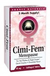 Herbal Menopause Support. Source Naturals Cimi-Fem, Black Cohosh Sublingual tablets contain phytoestrogens and other compounds which may help reduce the frequency of hot flashes. The sublingual form is absorbed directly into the bloodstream, bypassing digestion and allowing for quick entry into the system..