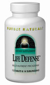 This unique formula includes potent antioxidants as well as herbal and nutritional support for the immune system. Life Defense's 50-plus nutrients combine to offer a comprehensive balanced and potent formula to enhance well-being. Antioxidants include beta carotene, vitamin E, selenium, superoxide dismutase and N-acetyl cysteine. Immunosupportive nutrients include vitamin A which fosters cell-mediated immunity and protects the epithelial linings of the respiratory digestive tracts; vitamin C and the mineral zinc which is fundamental for proper functioning of T-cells the 'seek and destroy' cells of our immune system. Echinacea goldenseal and garlic and the adaptogen ginseng are included for further immune support..