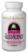 Source Naturals Gluco-Science can be used as part of your diet to help maintain healthy blood sugar levels.  Alpha-lipoic acid, chromium and other ingredients support the mediation of insulin and activity..