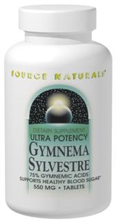 Source Naturals ULTRA POTENCY GYMNEMA SYLVESTRE provides powerful support to help maintain healthy blood sugar levels when used as part of your diet. This herb has been used traditionally in India for centuries and has been shown in research to support healthy glucose metabolism by mediation of insulin release and activity and enhancement of healthy pancreatic function.ÃÂ ULTRA POTENCY GYMNEMA SYLVESTRE is standardized to 75% gymnemic acids for potent metabolic support. It also contains 50 mg gymnema leaf 5:1 extract..