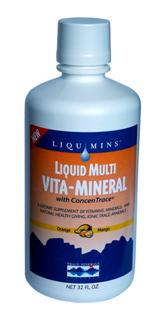 Dietary supplement formulated for the nutritional needs of active men and women. More than just a multi-vitamin, Liquid Multi Vita-Mineral is enhanced with calcium, antioxidant vitamins, B-complex vitamins, and ionic trace minerals..