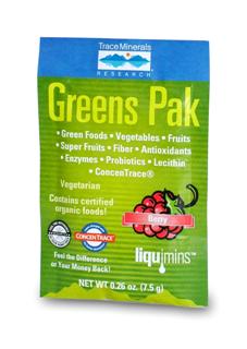 Greens Pak is easy to use and a great-tasting phyto-nutrient powder that is loaded with energy-packed whole foods, super fruits, antioxidant foods, vegetables, enzymes, probiotics, fiber and plant extracts to help energize your body. These ÂSuper-FoodsÂ are the foods we should eat daily for optimum health and wellness..