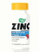 Zinc is a recognized nutritional supplement for immune system support during the cold and flu season. Includes Echinacea and Vitamin C..