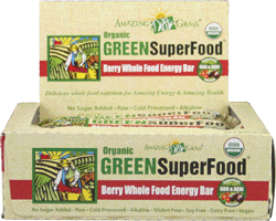 Green SuperFood, Berry Whole Food Energy Bars are loaded with antioxidant rich cranberries. Amazing Grass Green Superfood drink mixes, protein bars are organic and delicious..