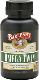 Nurture and nourish your body with Barleans Lignan Omega Twin softgels, fresh from our hand-crafted press and abundant in Omega-3, 6 and 9 fatty acids and vital flax lignans. Each drop is pure and pristine, unrefined and unfiltered to bring you vibrant health and energy..