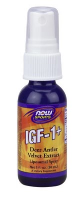 Deer Antler Velvet Extract IGF-1, Insulin-like Growth Factor, Liposomal Spray by NOW Foods is a polypeptide compound produced from HGH, Human Growth Hormone..
