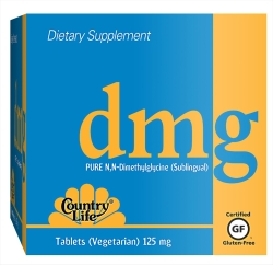 Country Life Pure DMG (N, N-Dimethylglycine) 125 mg Sublingual Tablets. DMG is a derivative of glycine and acts as a building block for many important substances including methionine, choline, and other hormones and neurotransmitters..