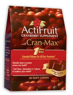 ActiFruit with Cran-Max a Highly Concentrated Cranberry Extract.