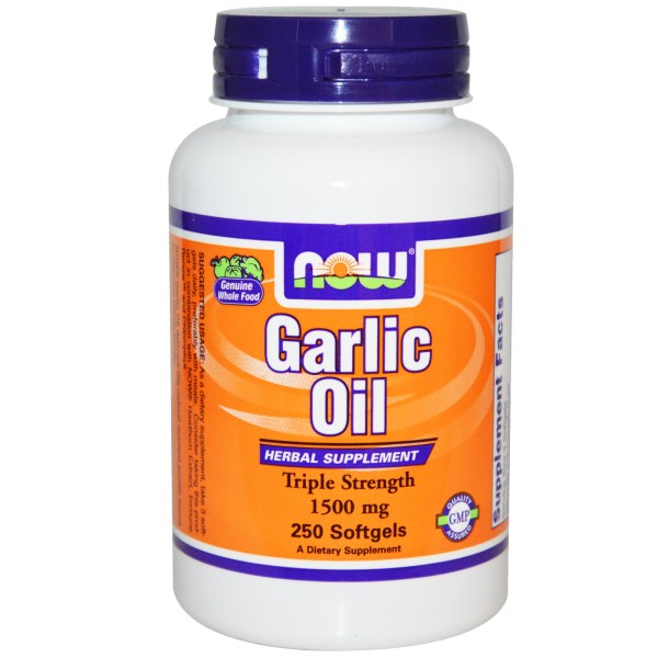 Garlic Oil 1500mg (250 softgels) Now Foods Garlic Oil 1500mg contains three times as much garlic oil than other garlic oils per softgels..