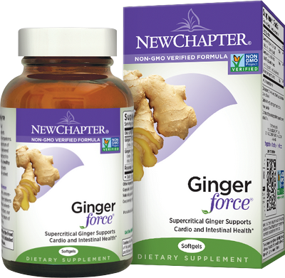 Ginger Force is a full spectrum ginger root extract by New Chapter supporting cardiovascular and digestive health..