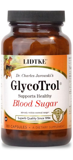New help for diabetics and those at risk. Backed by four patents. 
Hypoallergenic, gluten free. GlycoTrol by LIDTKE normalizes blood glucose levels, cholesterol and triglycerides, promoting eye, kidney, and circulatory health..