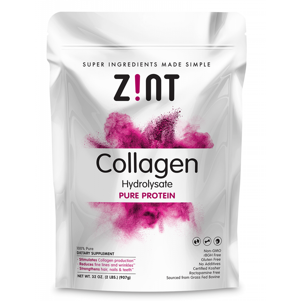 Grass-Fed Beef Collagen Hydrolyzed (32 oz) Grass-Fed Beef Collagen Hydrolyzed for optimal absorption. Collagen benefits the foundation of bulding blocks enhancing skin, hair, connective tissue and joint health..