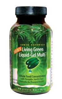 Living Green Liquid-Gel Multi for Men (90 softgels)* In todays world of low nutrition and high stress Mens Living Green Liquid-Gel Multi is formulated to support the unique nutritional needs of active men. This breakthrough formula combines over 117 nutrients and 72 trace minerals including Omega-3 Essential Fatty Acids. Excellent supplement with prostate support for men of all ages..