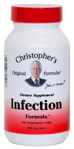 Dr. Christophers Infection Formula is a specially designed natural product that supports and cleanses the lymphatic system while also working to kill infection.