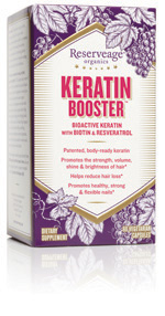 Scientific breakthrough creates the next generation in healthy hair, skin and nails nutrition. Keratin Booster with Biotin and Resveratrol utilizes the latest innovation in Beauty from Within supplementation. .