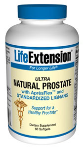 Ultra Natural Prostate with ApresFlex and Standardized Lignans (60 Softgels) can help reduce inflammation and pain due to an enlarged prostate..