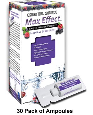 Max Effect provides energy, heart health support, immune system support, joint and bone support, promotes a healthy metabolism, provides anti-oxidant protection, and one of the highest proven ORAC ratings of all liquid daily multi-vitamins..