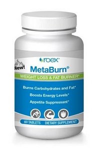 Metaburn Weight Loss and Fat Burner (60 tablets)* MetaBurn by Roex contains powerful ingredients, to produce thermogenic (heat activating) effects that work to burn off excess calories while controlling your appetite. Non-stimulating herbal weightloss support to burn fat and break down carbohydrates. Buy at Seacoastvitamins.com today.