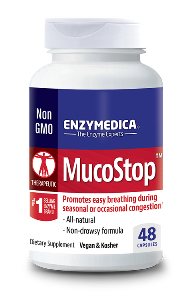 MucoStop contains a blend of enzymes formulated to break down mucus and reduce histamine..