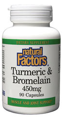 Natural Factors Bromelain and Turmeric capsules enhance digestion naturally while supporting and protecting the liver..