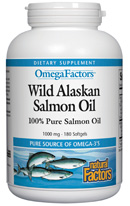 Natural Factors' pure Wild Alaskan Salmon Oil is a good source of Omega-3 fatty acids, which contribute to healthy brain and heart functions and enhance mood, improve focus and concentration..