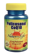 Policosanol CoQ10 from Nature's Life regulates the liver's production of LDL cholesterol in addition to increasing the amount of HDL cholesterol..