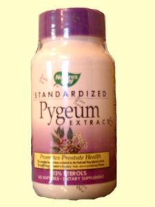 Nature's Way Pygeum promotes prostate health.  This unique combination contains a leading European Pygeum extract combined with synergistic nutrients in a base of Pumpkin seed oil..