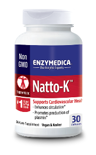 This product is a proprietary blend containing the enzyme Nattokinase NSK-SD, which has been shown to have a high fibrinolytic activity (breaks down fibrin) and antioxidant activity..