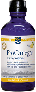 Pharmacuetical grade ProOmega liquid providing the highest levels of the omega-3 fatty acids, EPA and DHA a total of 3202 mg of omegas..