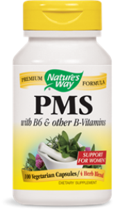 Specific support for women, PMS with vitamin B6, includes natural herbs known for treating symptoms of PMS. Black Cohosh, Wild Yam, Dandelion..